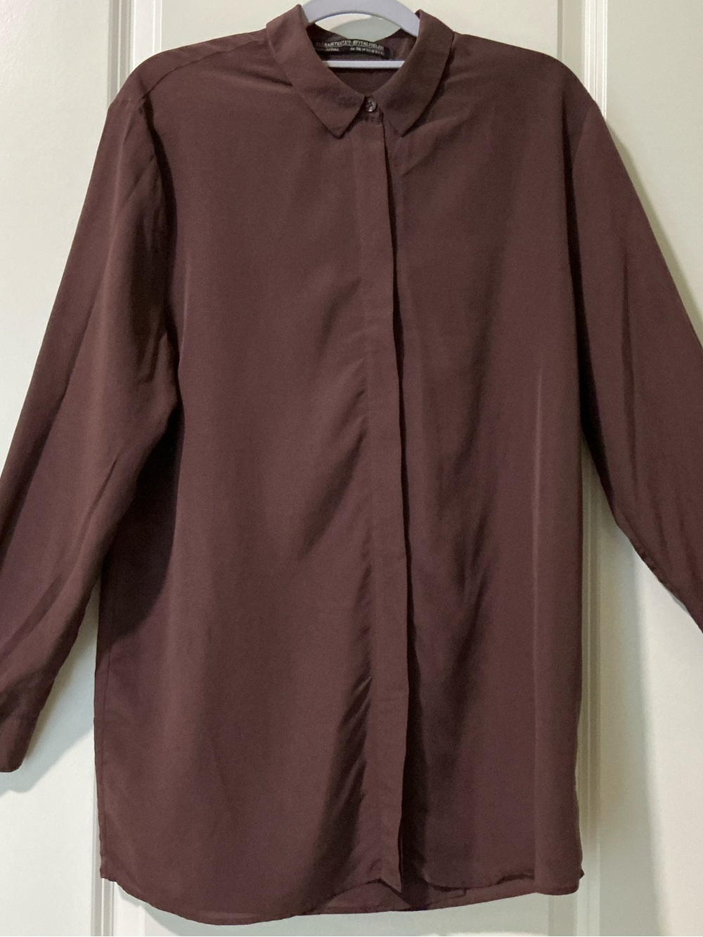 ALLSAINTS  SPITALEFIELDS Collared Long Sleeve Button-Front Blouse -